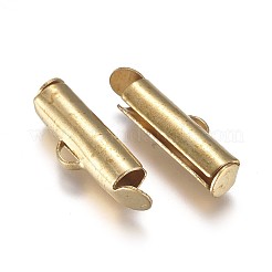 Brass Slide On End Clasp Tubes&nbsp;KK-TAC0003-04B-G
