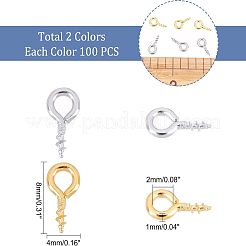 200Pcs 2 Colors 304 Stainless Steel Screw Eye Pin Peg Bails&nbsp;STAS-UN0034-89