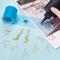 20Pcs 2 Style Brass Open Back Bezel Pendants&nbsp;KK-BC0001-95