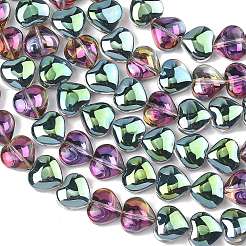 Electroplated Transparent Glass Beads Strand&nbsp;EGLA-A045-01-HP03