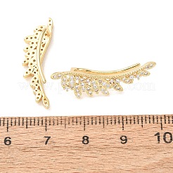 Brass Pave Cubic Zirconia Stud Crawler Earrings&nbsp;KK-CBAA351-08G