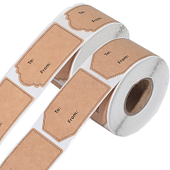 2Rolls 2 Styles Kraft Paper Self-Adhesive Sticker&nbsp;DIY-BBC0002-70