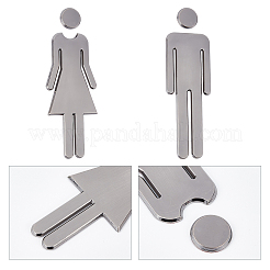 1 Set Plastic Bathroom Sign Stickers&nbsp;AJEW-GF0005-94A