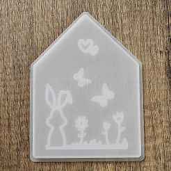 Easter Theme House with Butterfly & Rabbit Pattern DIY Silicone Table Lamp Molds&nbsp;SIMO-G008-01B