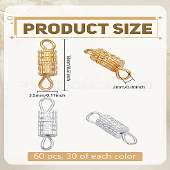 60Pcs 2 Colors Brass Screw Clasps&nbsp;KK-LP0001-96