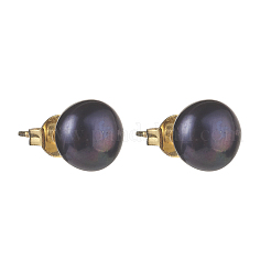 Natural Pearl Rondelle Stud Earrings&nbsp;EJEW-JE04585