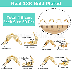 240Pcs 4 Styles Brass Bead Tips&nbsp;KK-SC0007-37