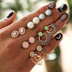 6 Pairs Alloy Stud Earrings&nbsp;FS-WG76DC2-01
