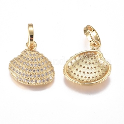 Brass Micro Pave Cubic Zirconia Pendants&nbsp;ZIRC-G168-07G