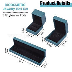 3pcs 3 styles PU Leather Jewelry Storage Boxes Set&nbsp;CON-DC0001-07