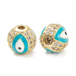 Brass Micro Pave Cubic Zirconia Beads&nbsp;ZIRC-A019-16G-B03