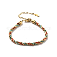 Twisted Nylon Cord Bracelets for Women&nbsp;BJEW-V007-01G-01