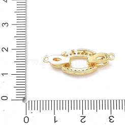 Brass Micro Pave Clear Cubic Zirconia Fold Over Clasps&nbsp;KK-K428-02G