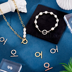 5Pcs Flat Round Brass Toggle Clasps&nbsp;KK-TADJ0001-23
