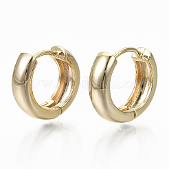 Brass Huggie Hoop Earrings&nbsp;KK-S348-512-NF