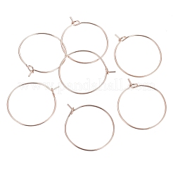Ion Plating(IP) 316L Surgical Stainless Steel Hoop Earring Findings&nbsp;STAS-G130-03RG-21MM