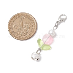 Glass Tulip Pendant Decorations&nbsp;HJEW-JM02539