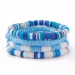 4Pcs 4 Styles Polymer Clay Heishi Beads Stretch Bracelets Sets&nbsp;BJEW-JB05908