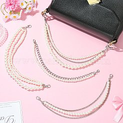 4Pcs 4 Styles Zinc Alloy and ABS Pearl Chains&nbsp;FIND-CJ0004-48