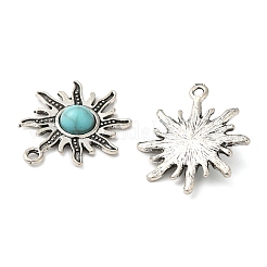 Tibetan Style Alloy Pave Imitation Turquoise Pendants&nbsp;X-FIND-NH0001-01AS
