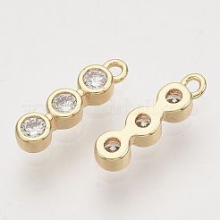 Brass Micro Pave Clear Cubic Zirconia Charms&nbsp;KK-T054-24G-NF