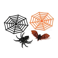 6Pcs 6 Colors Plastic Spider & Bat with Web Simulation Toy Model&nbsp;DJEW-K032-03