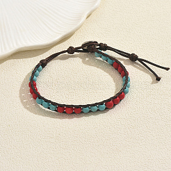 Synthetic Turquoise Round Beaded Bracelets&nbsp;LL2298