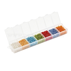 3500Pcs 7 Colors 12/0 Glass Round Seed Beads&nbsp;SEED-YW0001-23