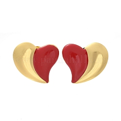 Heart 304 Stainless Steel Stud Earrings&nbsp;EJEW-A130-01G-03