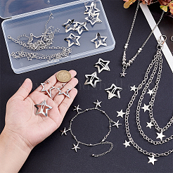 3Pcs Zinc Alloy Star Pendant Layered Necklaces for Women&nbsp;NJEW-GA0001-13