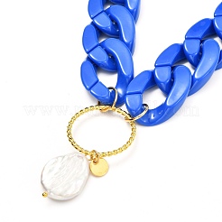 Ring with Natural Pearl Pendant Necklace for Teen Girl Women&nbsp;NJEW-JN03712