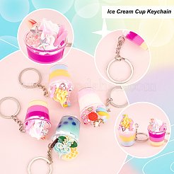 4Pcs 4 Style Plastic Pendant Keychains&nbsp;KEYC-OC0001-14