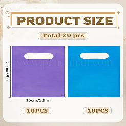 20Pcs 2 Colors LDPE Plastic Packaging Bags with Die Hole Handle&nbsp;ABAG-LP0001-57