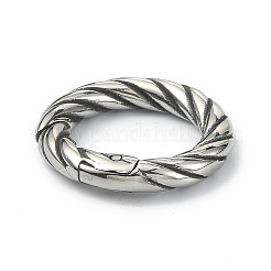 Tibetan Style 316 Surgical Stainless Steel Spring Gate Rings&nbsp;STAS-E191-04AS-01