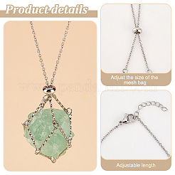 3Pcs 304 Stainless Steel Bar Link Chains Macrame Pouch Empty Stone Holder for Pendant Necklaces Making&nbsp;NJEW-AB00028