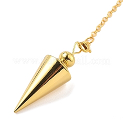 Brass Dowsing Pendulum Big Pointed Cone Pendants&nbsp;KK-H491-04G