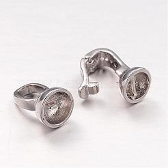 Brass Micro Pave Cubic Zirconia Fold Over Clasps&nbsp;ZIRC-K019-03P