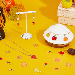 60Pcs 12 Styles Autumn Alloy Enamel Pendants&nbsp;ENAM-FH0001-85