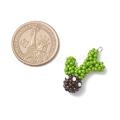 Handmade Glass Seed Beaded Cactus Pendants&nbsp;PALLOY-MZ00684