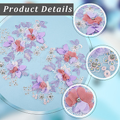 Polyester Embroidery Lace Sewing Ornaments&nbsp;DIY-WH20031-076