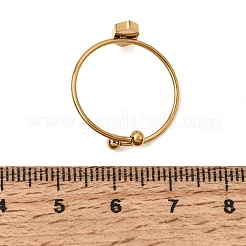 Hexagon 304 Stainless Steel Open Cuff Bangle Makings with Bezel Tray&nbsp;SA-CBABF3F-03G-04