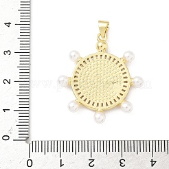 Brass Micro Pave Clear Cubic Zirconia Pendants&nbsp;KK-B141-23G