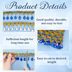 Polyester Tassel Lace Ribbon&nbsp;OCOR-WH0079-75H