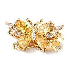 Brass Micro Pave Cubic Zirconia Butterfly Box Clasps&nbsp;KK-H526-12G