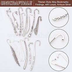 14Pcs 14 Styles Tibetan Style Alloy Bookmarks Findings&nbsp;AJEW-UN0001-69