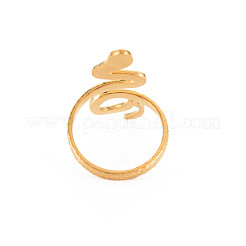 Ion Plating(IP) 304 Stainless Steel Snake Wide Open Cuff Ring for Women&nbsp;RJEW-S405-160G