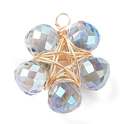 Wire Wrapped Glass Pendants&nbsp;PALLOY-JF01319-02