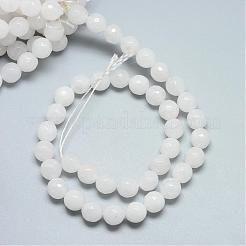 Natural White Jade Beads Strands&nbsp;G-R346-8mm-08