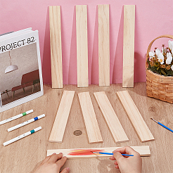 Unfinished Pine Wood Rectangle Shape Slices&nbsp;LS-WOOD-WH0002-63B