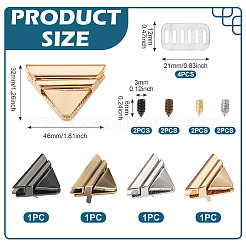 4 Bags 4 Colors Zinc Alloy Twist Bag Lock Purse Catch Clasps&nbsp;PURS-TA0001-03